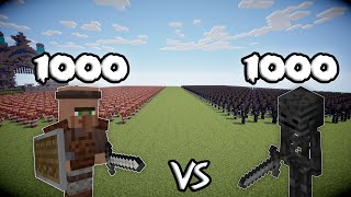 1000 Guard Villagers Vs 1000 Wither Skeletons | Minecraft