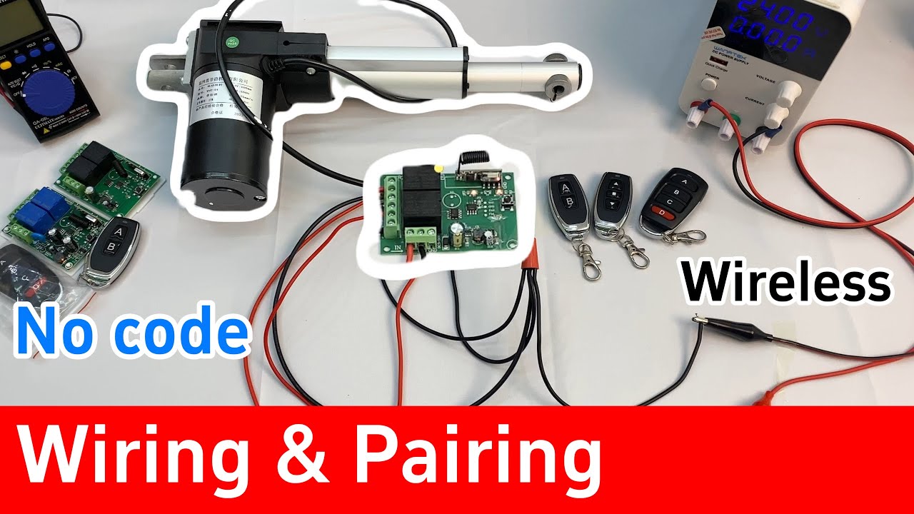 Как использовать 2-канальный радиочастотный дистанционный переключатель линейного привода с мгнов...