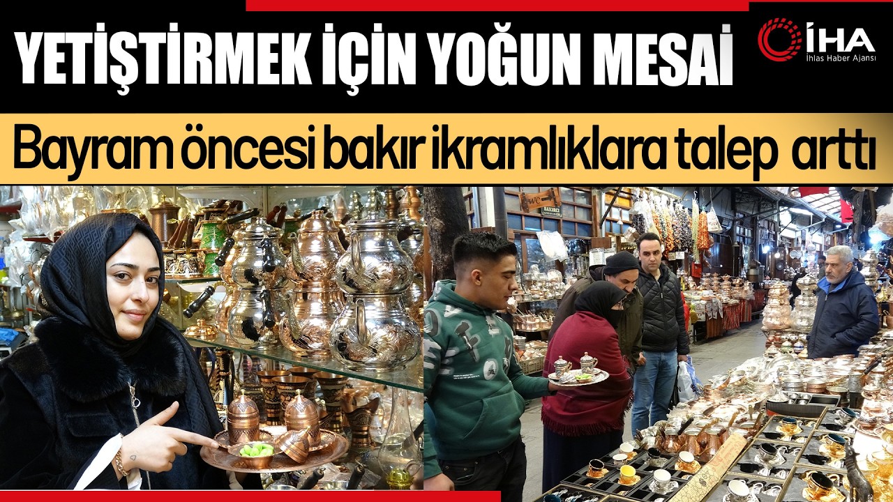 Bakır ustalarının bayram öncesi yoğun mesaisi