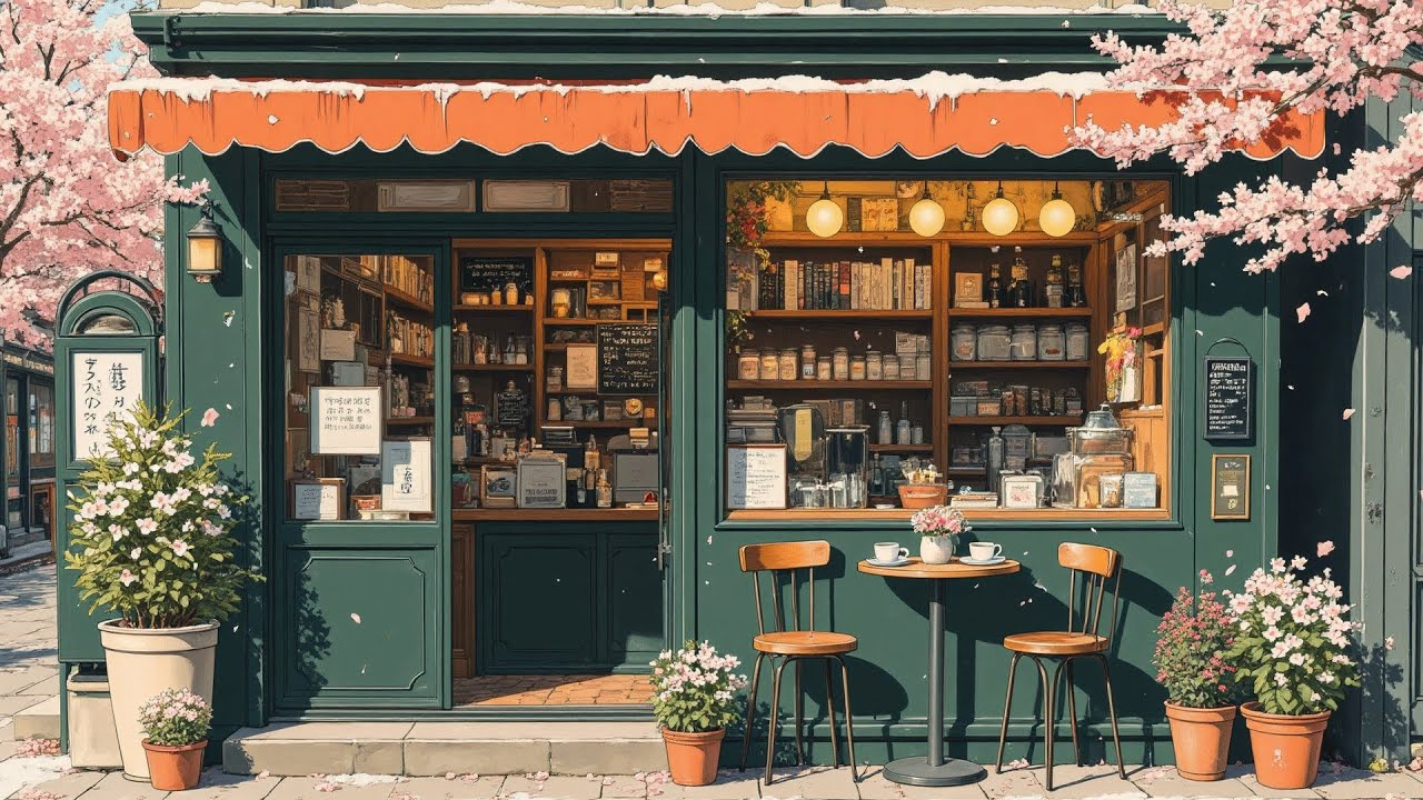 Peaceful Spring Morning 🌸 Cozy Café Routine with Lofi Hip Hop ☕ Heal, Chill & Work