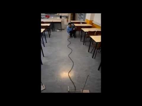 Standing waves in long spring open end