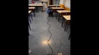 Standing waves in long spring open end
