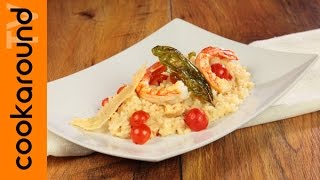 Risotto Polpa Granchio Pomodorini E Gamberi Primo Sfizioso