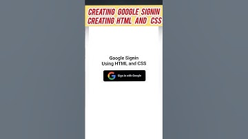 Creating Google Signin Using HTML and CSS #google #signup #button #htmlandcss