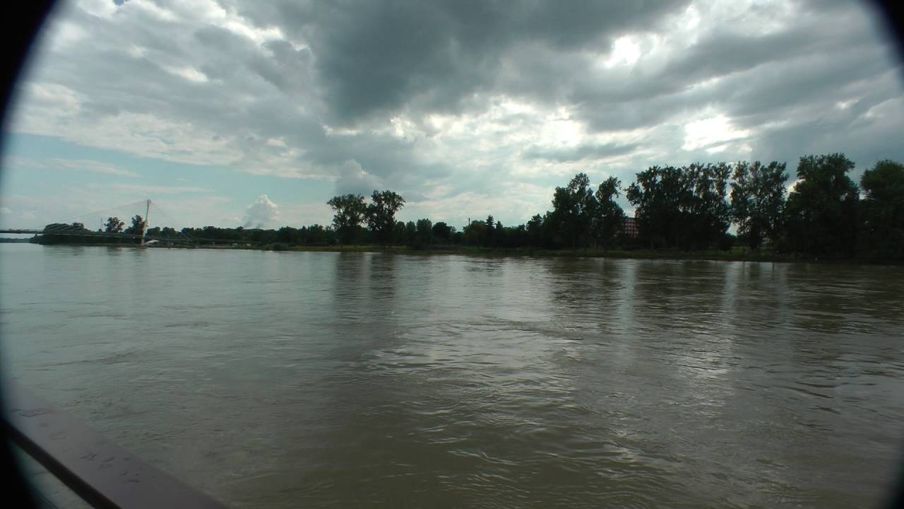 high Rhine River at Kehl, Germany June 26, 2016