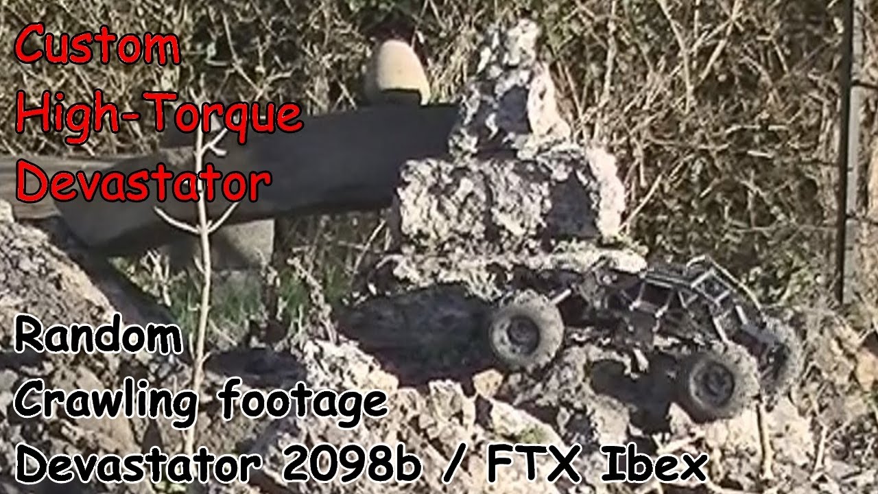 HBX Devastator Ibex Rock Crawling footage. Custom High-Torque rig on off-road micro scale course RC