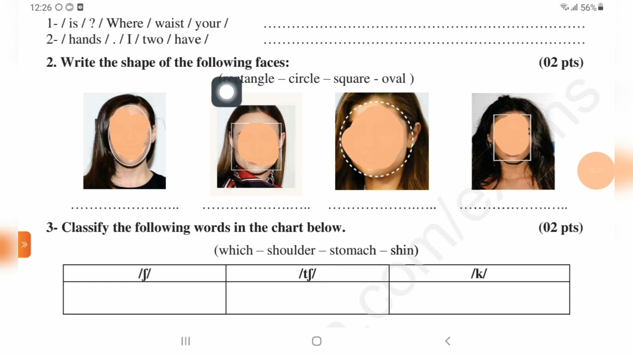 فرض الفصل الثالث لغة إنجليزية سنة ثانية متوسط