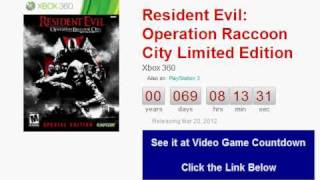 Resident Evil Operation Rac City Limited Edition Xbox 360 Countdown