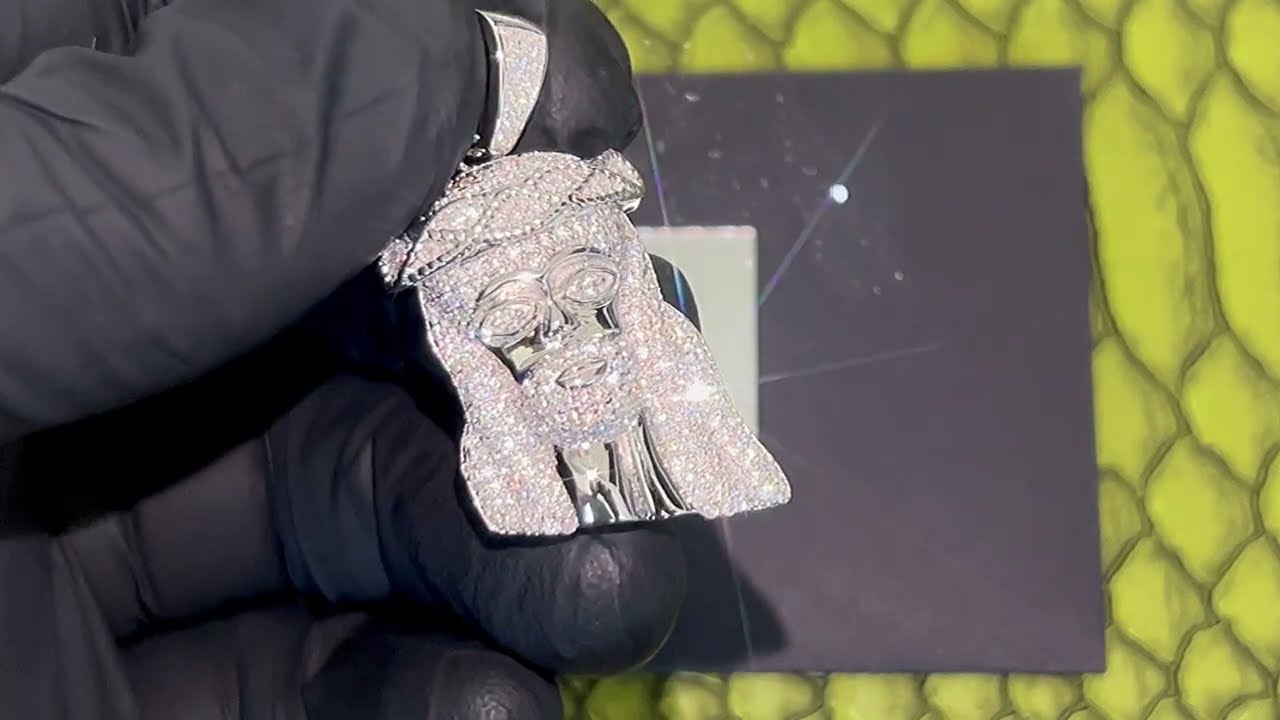 VVS Moissanite Mini Jesus Piece Sterling Silver