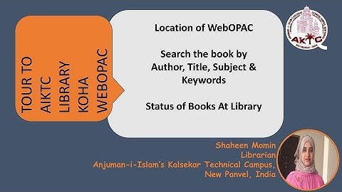 Quick Tour of LIBRARY KOHA OPAC & Basic Search on OPAC