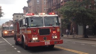 FDNY - Engine 238 and Tiller Ladder 106 Responding First Due to Car Fire