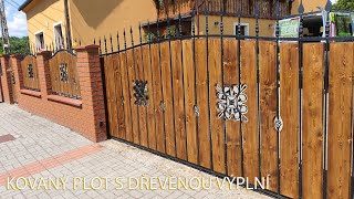 Kovaný plot s dřevěnou výplní (metal - wooden fence) #woodworking #diy #fence