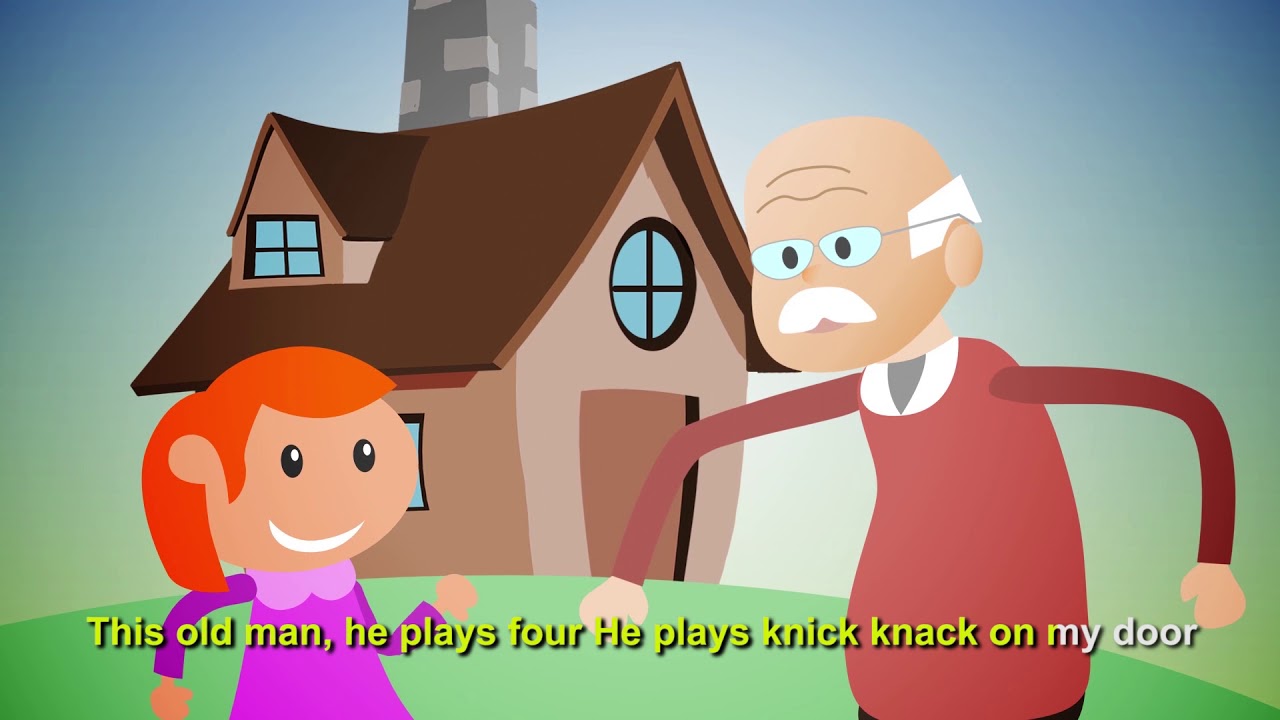 KARAOKE This Old Man He Plays One, Nursery Rhymes, Children Kids Songs Music Lyrics