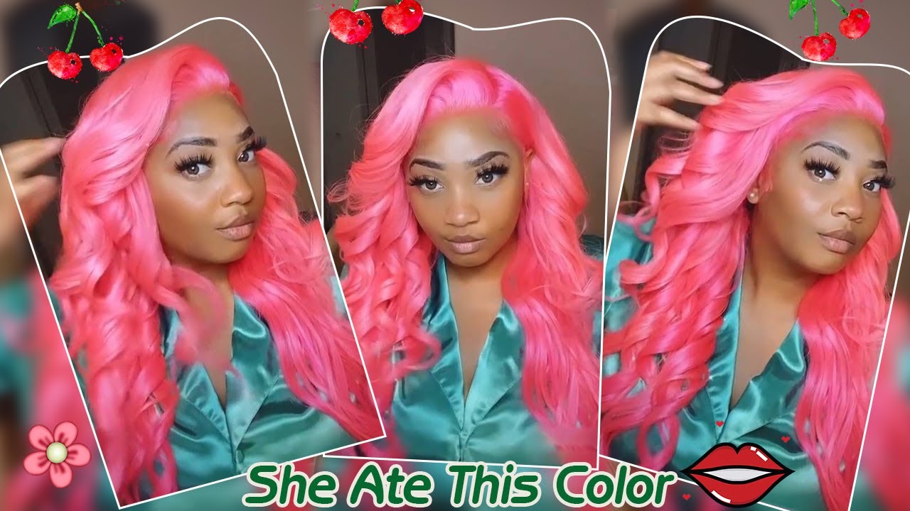 Pre Colored Pink Body Wave Lace Front Wig Install 