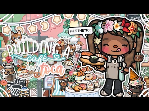 Building an *AESTHETIC* café ☕️🍐🎨🌺🎼 || *VOICED* 🎙️|| Toca Boca Life World Roleplay 🌧️🍵🥨🌷🍃🌸