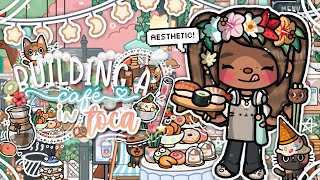 Building an *AESTHETIC* café ☕️🍐🎨🌺🎼 || *VOICED* 🎙️|| Toca Boca Life World Roleplay 🌧️🍵🥨🌷🍃🌸