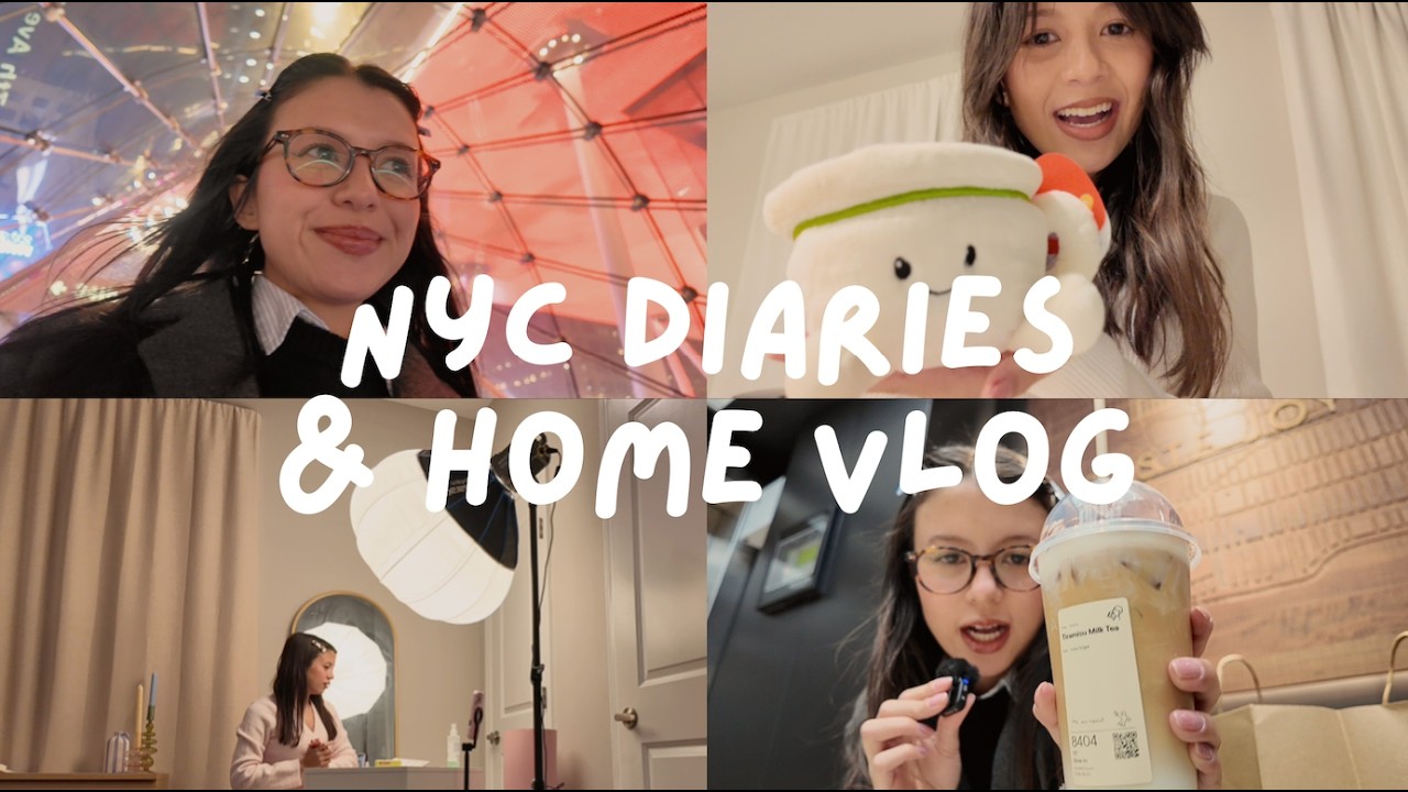 nyc diaries & home vlog | cutandcropped nyc collab, cooking, filming tiktoks, snow day, and more!