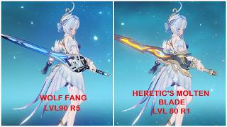 WOLF FANG LVL90 R5 VS HERETIC'S MOLTEN BLADE LVL80 R1