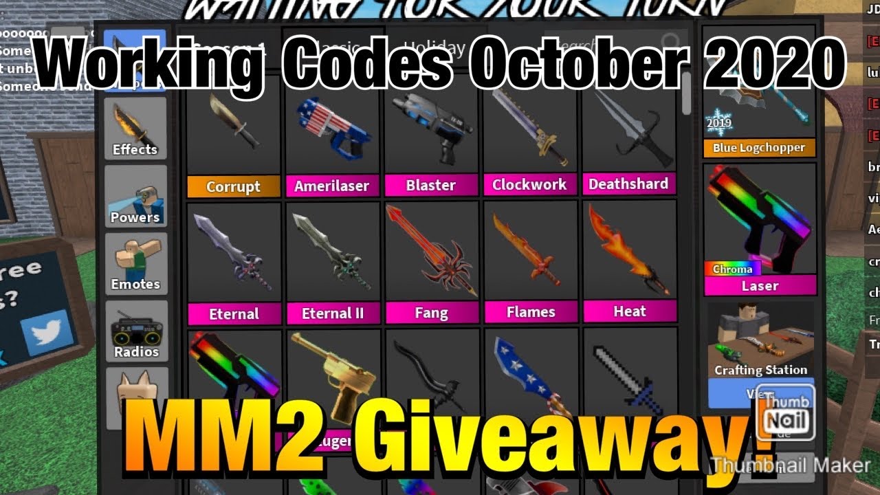 FREE GODLYS & CHROMAS IN MM2! (ALL MM2 WORKING CODES ...
