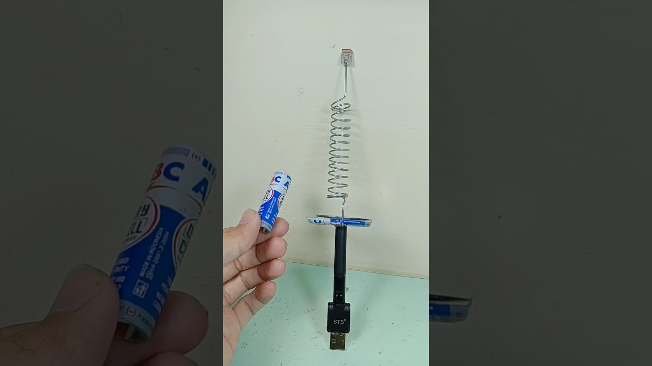 HOW TO MAKE WIFI ANTENNA TECHNOLOGY FOR DIGITAL TV USING BATTERY METAL