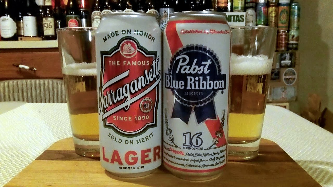 Pabst Blue Ribbon vs. Narragansett Lager DJs BrewTube Beer Review 952