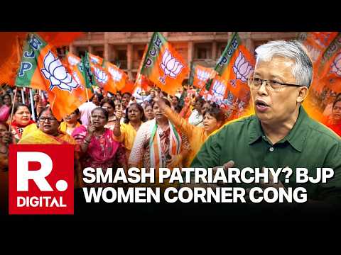 BJP Mahila Morcha Protests In Lucknow Against Cong MP & Dismissed JNU Prof Angomcha Bimol Akoijam
