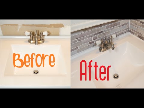 How To Install Backsplash Bathroom Tile, Bathroom Vanity Backsplash Install