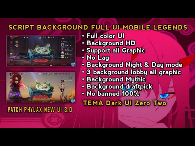 UPDATE! Background ML Full Dark UI Zero Two Patch Phylax Mobile legends class=