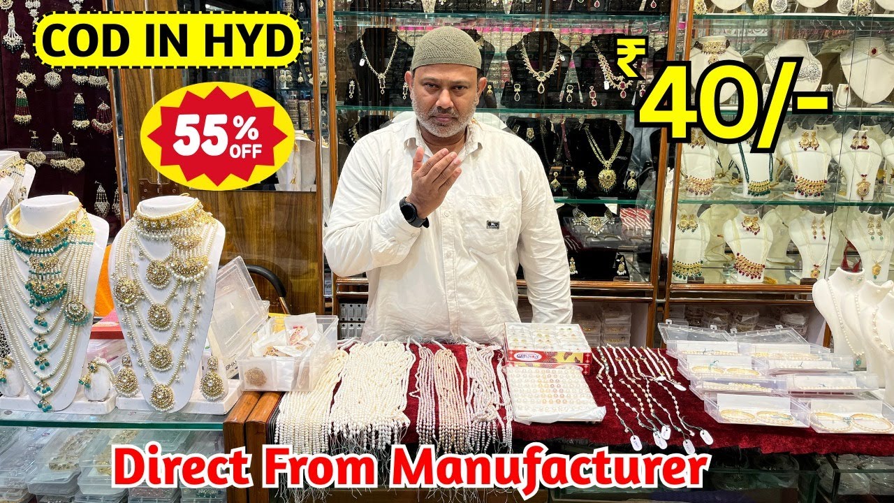 Charminar Real Pearls Jewellery Manufacturer | Lad Bazar Hyderabad Shopping | Alishaan Jewellers