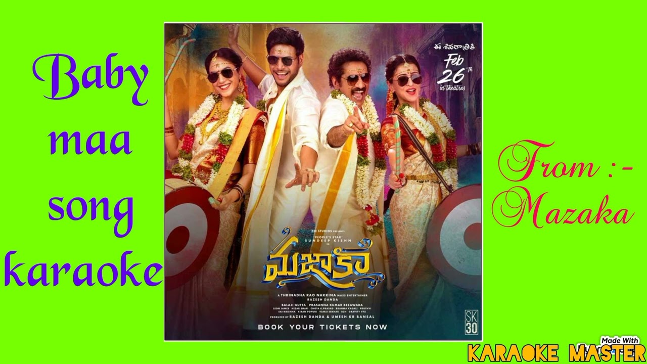 Baby maa song karaoke l MAZAKA l 