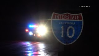 Fatal Vehicle Vs Pedestrian I-10 Freeway / West Covina   RAW FOOTAGE