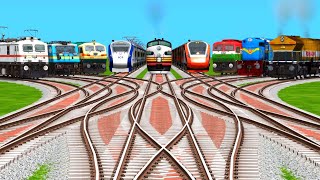 9️⃣ Trains Crossing On Branched Railroad Crossing Forked Tracks | Railway Juction | Train Simulator screenshot 5