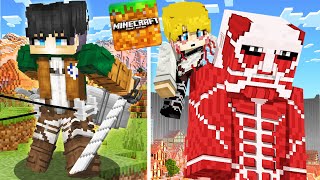 Levi Vs Armin Collosal Titan! | Attack On Titan Mod Addons For Minecraft PE screenshot 3