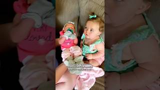 Baby first time seeing their sibling #funnybaby #foryou #cute #sibling #usa