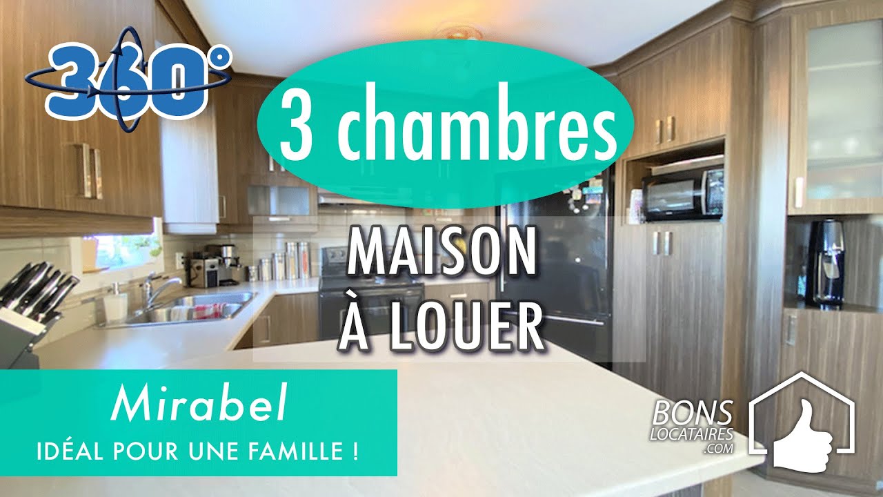 Maison à louer / House for rent / Mirabel 3 chambres (BonsLocataires