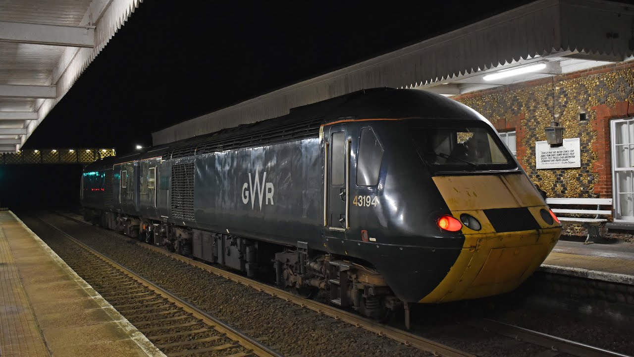 Ex GWR 43153 & 43194 depart Wymondham station bound for the Mid Norfolk Railway 03/03/205