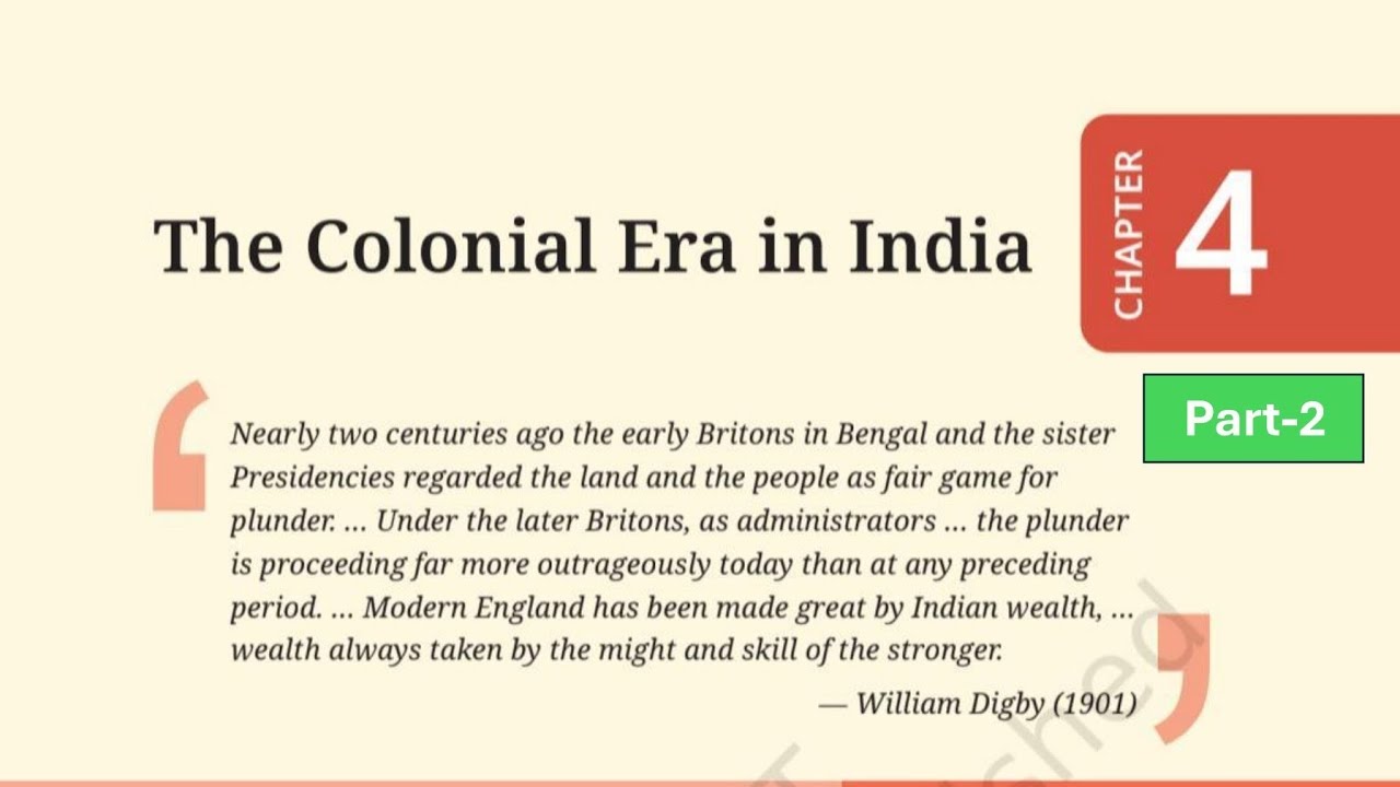 Part-2 || Class-8 || CH-4 || The Colonial era in India || new book 