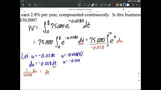 Continuous income stream | present value