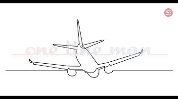 One Line Drawings: Airplanes. Continuous line vector art animated as self-drawing line.