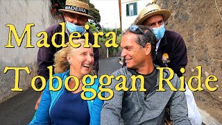 Crazy toboggan ride in Madeira island
