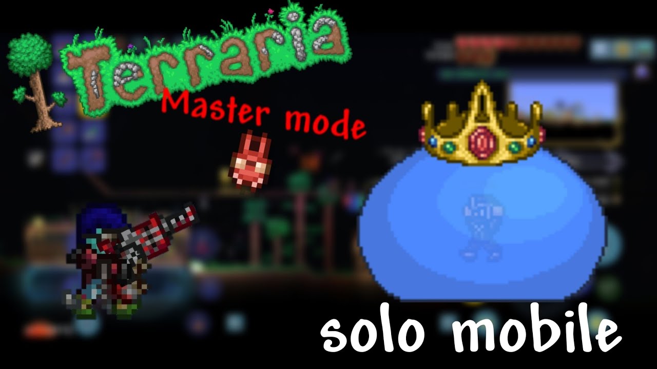 Derrotei o king slime no master mode solo em terraria mobile 