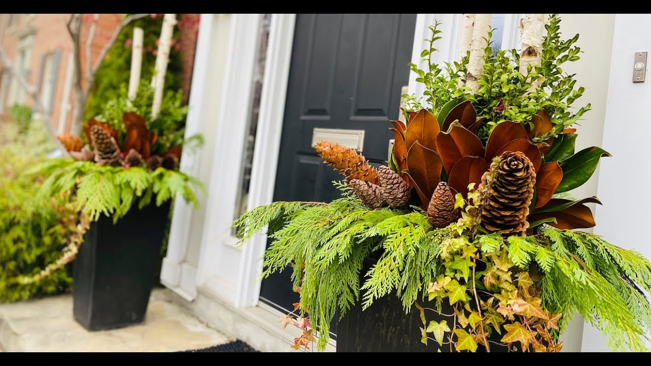 CONTEMPORARY WINTER OUTDOOR PLANTER YouTube