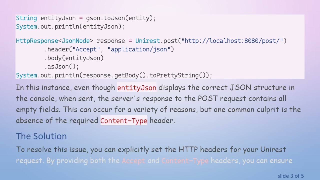 Resolving Empty Fields in Unirest POST Requests with JSON Body