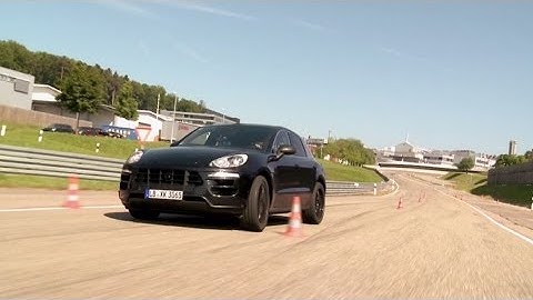 The new Porsche Macan at the test track in Weissach