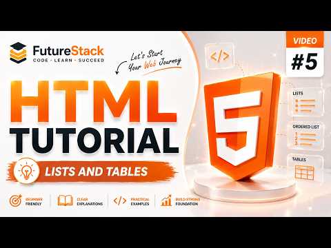 Ordered, Unordered, Description Lists & Tables | HTML Tutorial for Beginners #5 | Hindi