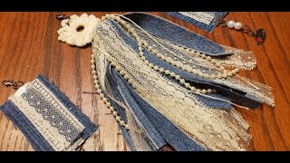 Beebeecraft.com /#tasseltuesday-Create Denim & Lace Tassels+an Idea on How to use Crimp End Pieces