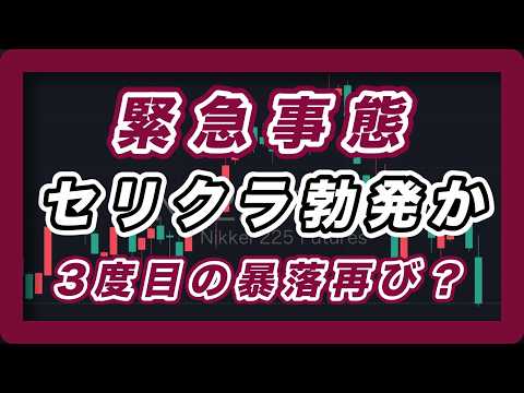 緊急事態　日経先物大暴落！セリクラ勃発か？3度目の暴落再び？