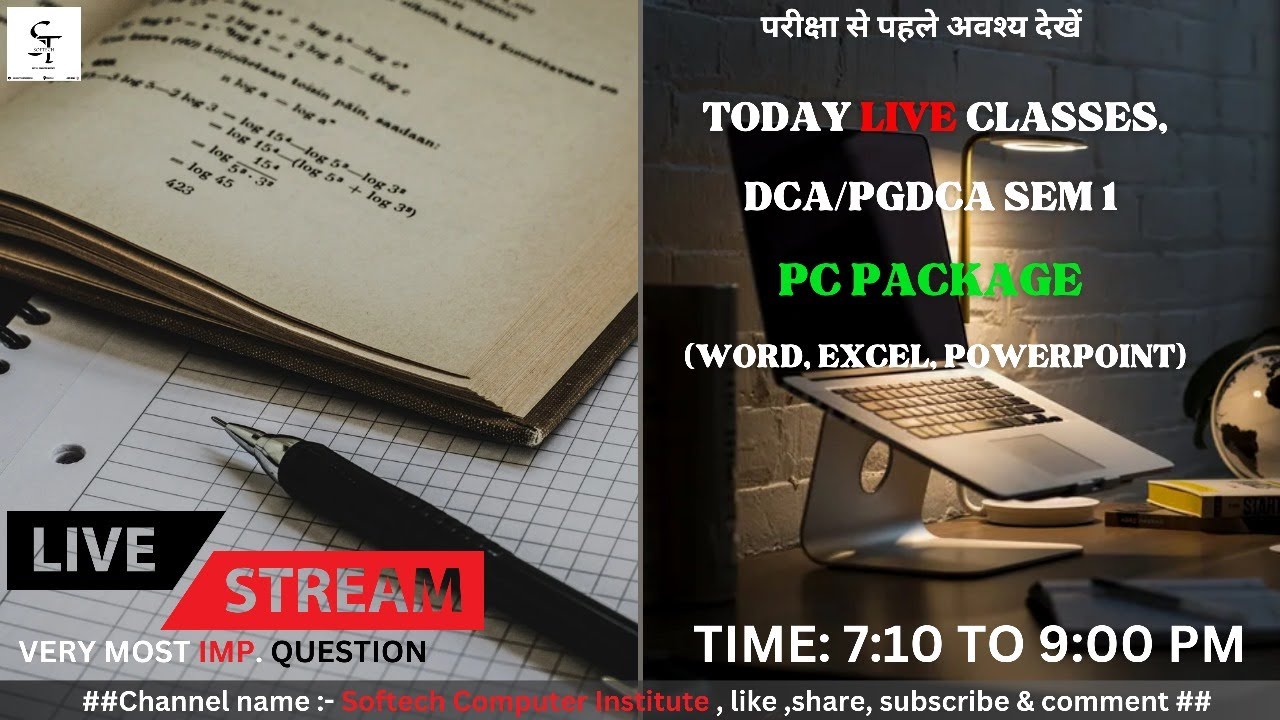 Live || PC PACKAGE ( WORD,EXCEL,POWERPOINT)|| DCA,PGDCA