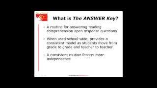 The ANSWER Key to Open Response