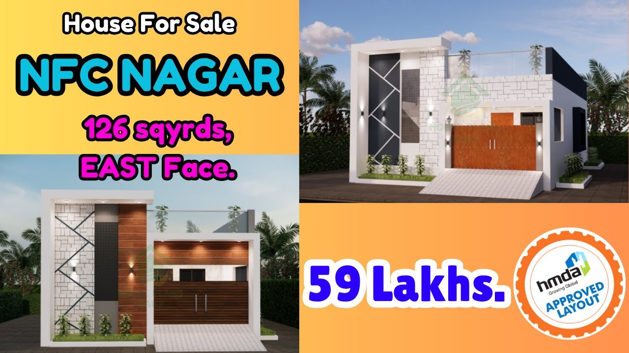House for sale at nfc nagar ghatkesar huda approved layout, 126 sqyrds, east face, 59 lakhs.